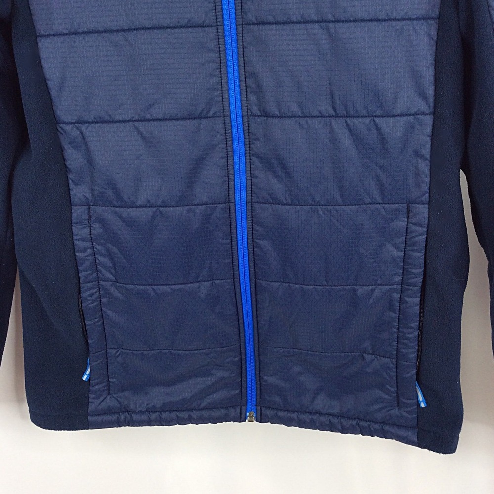 Columbia Boy's Fast Trek Hybrid Fleece Hooded Puffer Jacket XL 18/20 Navy Blue - Picture 5 of 11